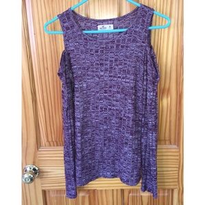 Maroon/Purple Hollister Cut Out Long Sleeve